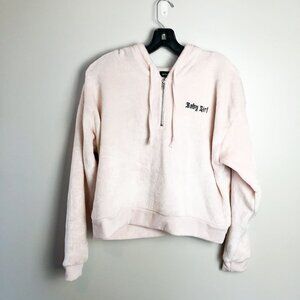 Social Scene Super Soft Fuzzy Baby Girl Cropped Quarter Zip Pullover XL